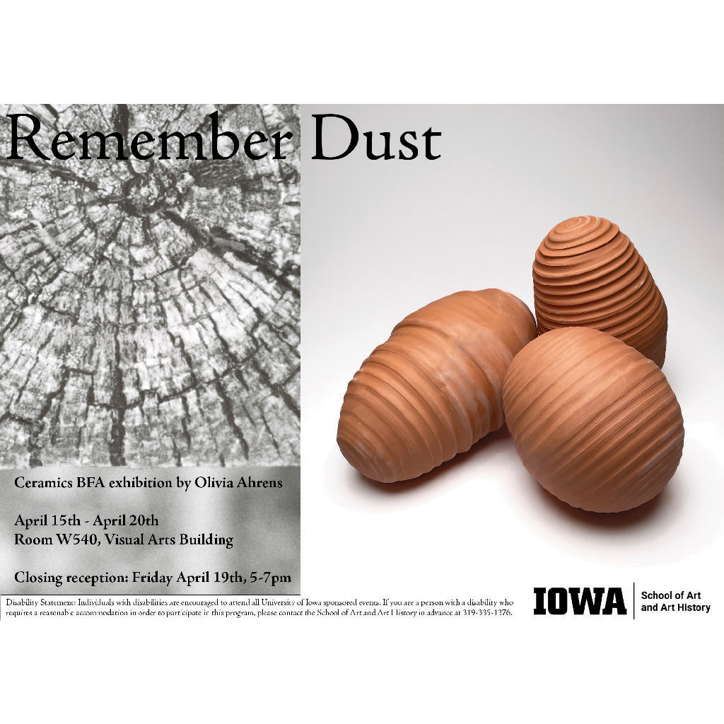 Remember Dust - Olivia Ahrens BFA Exhibition - School of Art and Art History promotional image