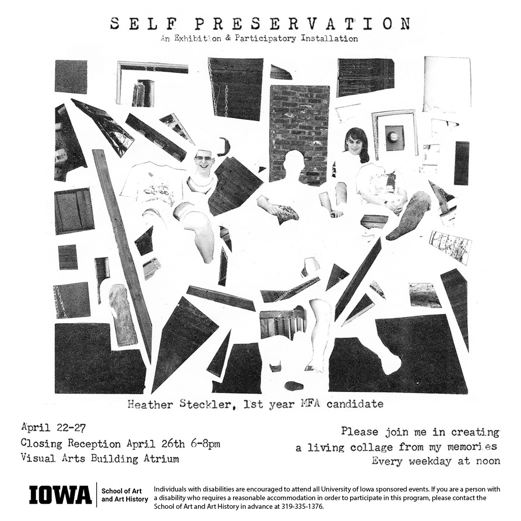 Self Preservation - Heather Steckler MFA Exhibition - School of Art and Art History promotional image