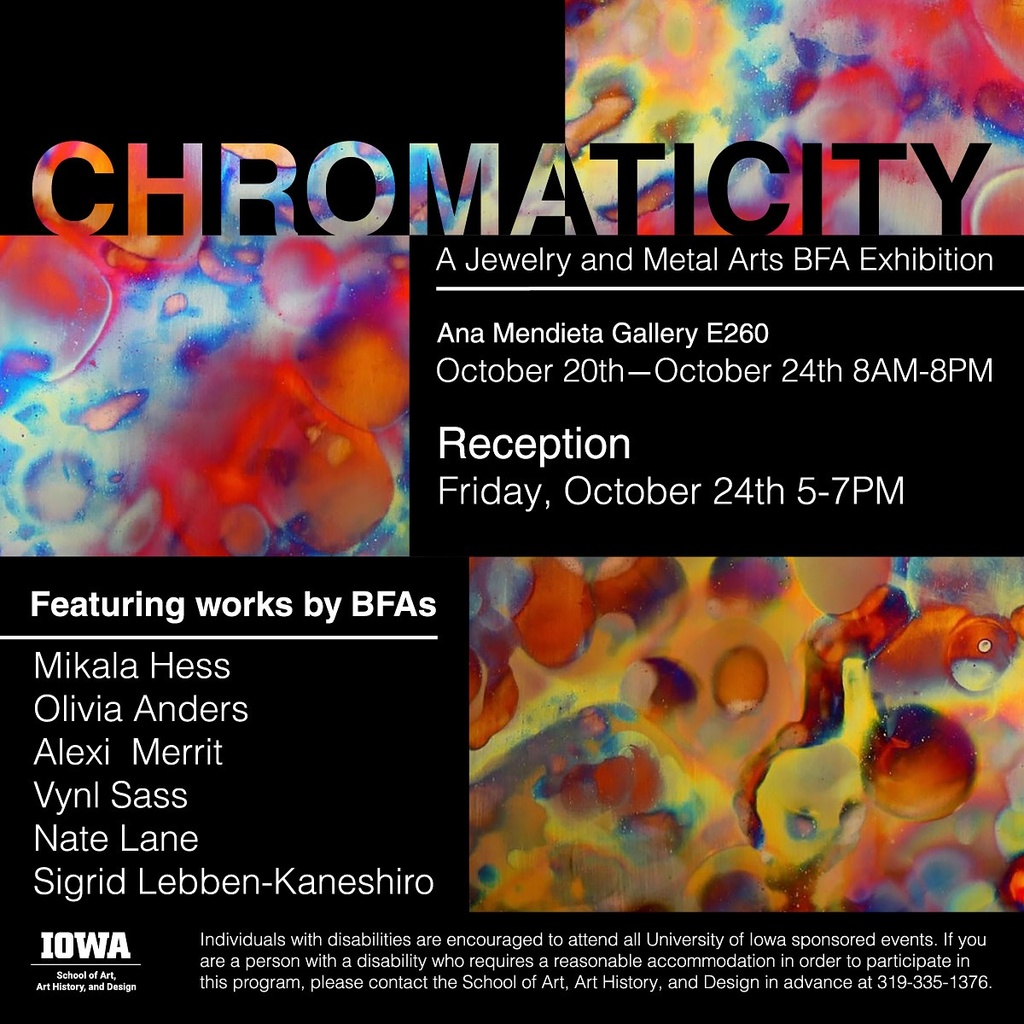 Chromaticity: A Jewelry and Metal Arts BFA Exhibition - School of Art, Art History, and Design promotional image