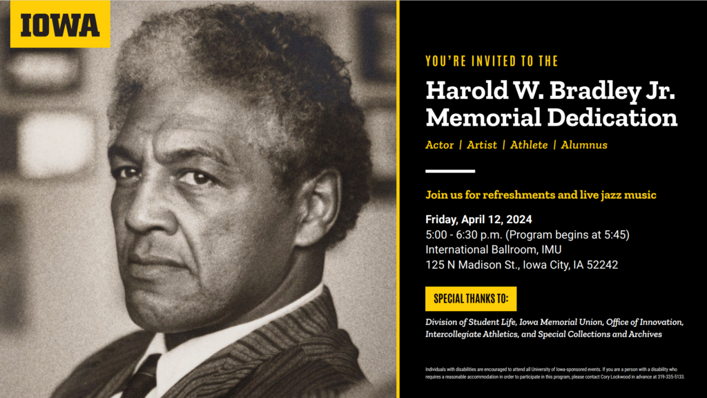 Invitation to Harold W. Bradley, Jr. memorial dedication